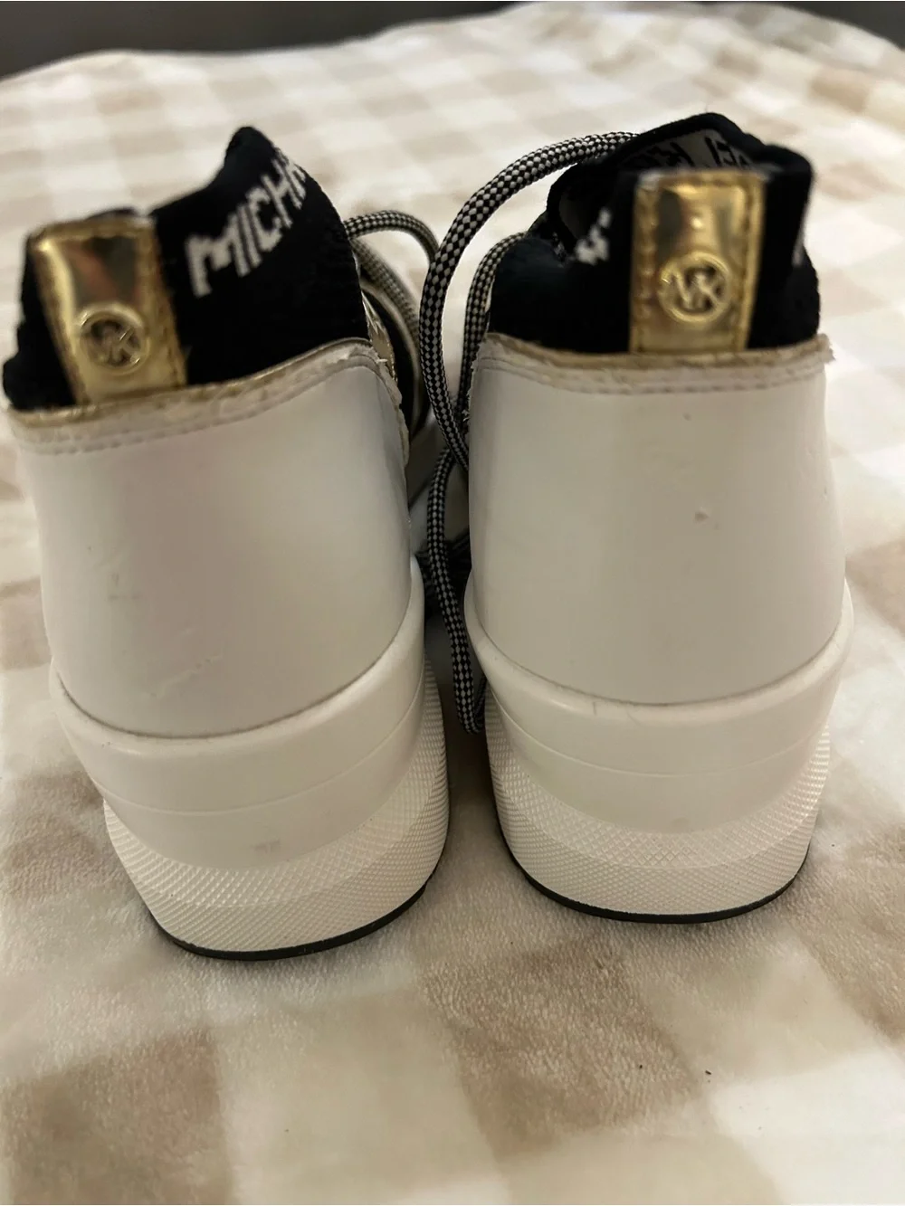 Michael Kors Black, Gold and White Women’s Slip-On Lace Sneakers